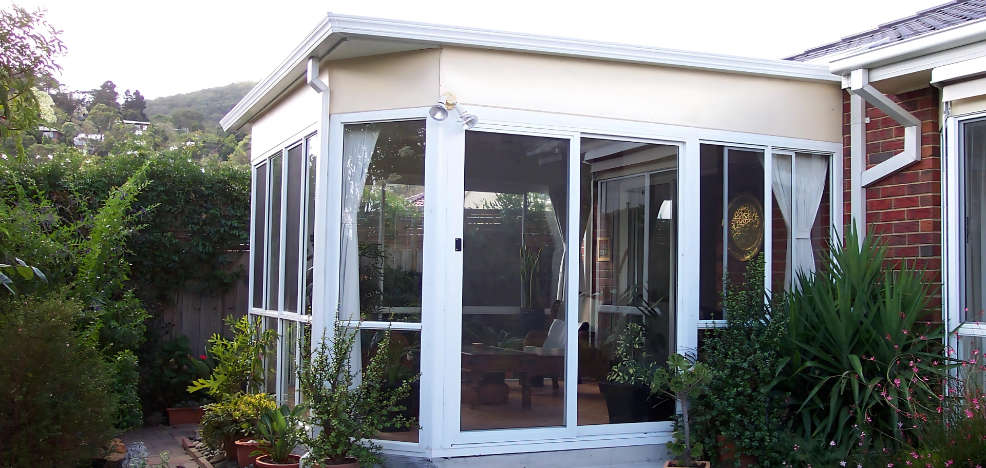 Modern Outdoor Living Room with OptiScreens Installed