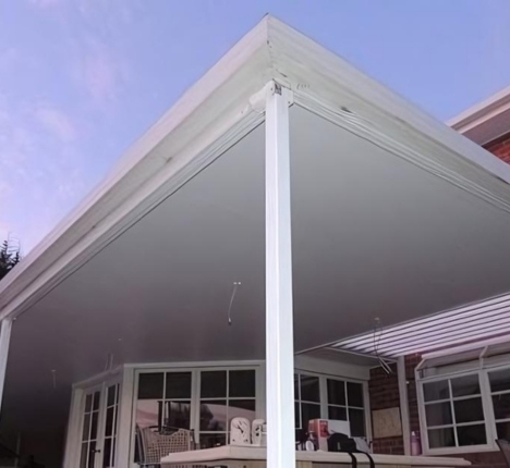 Insulated Roof Panels Installed in Patio Ceiling