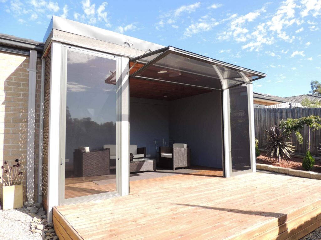 Installed Dual Awnings on Outdoor Space