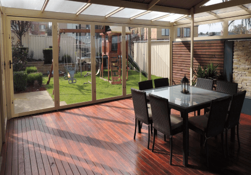 Enclosed Patio with Transparent Panels
