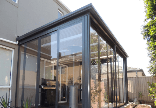 Enclosed Outdoor Space with Glass Panels