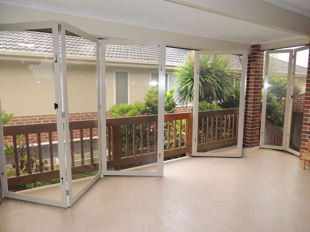 Bi-Fold PVC Screens Installed in Patio Area