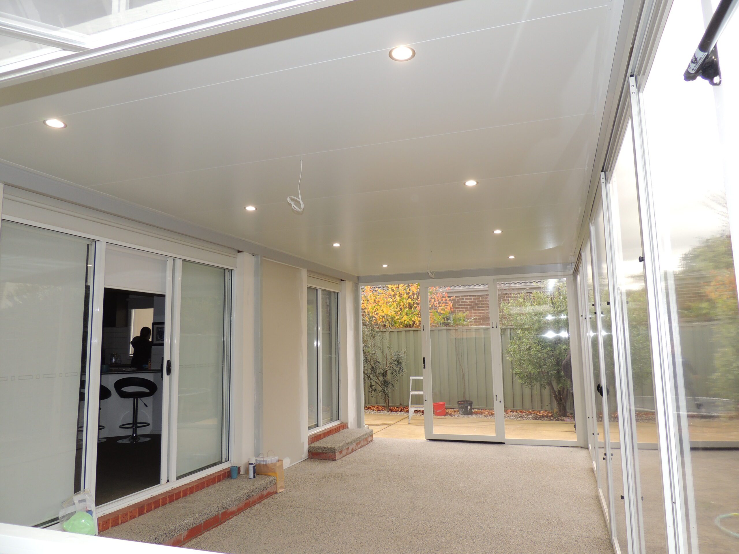 Covered Outdoor Area with Acrylic Framed Screens