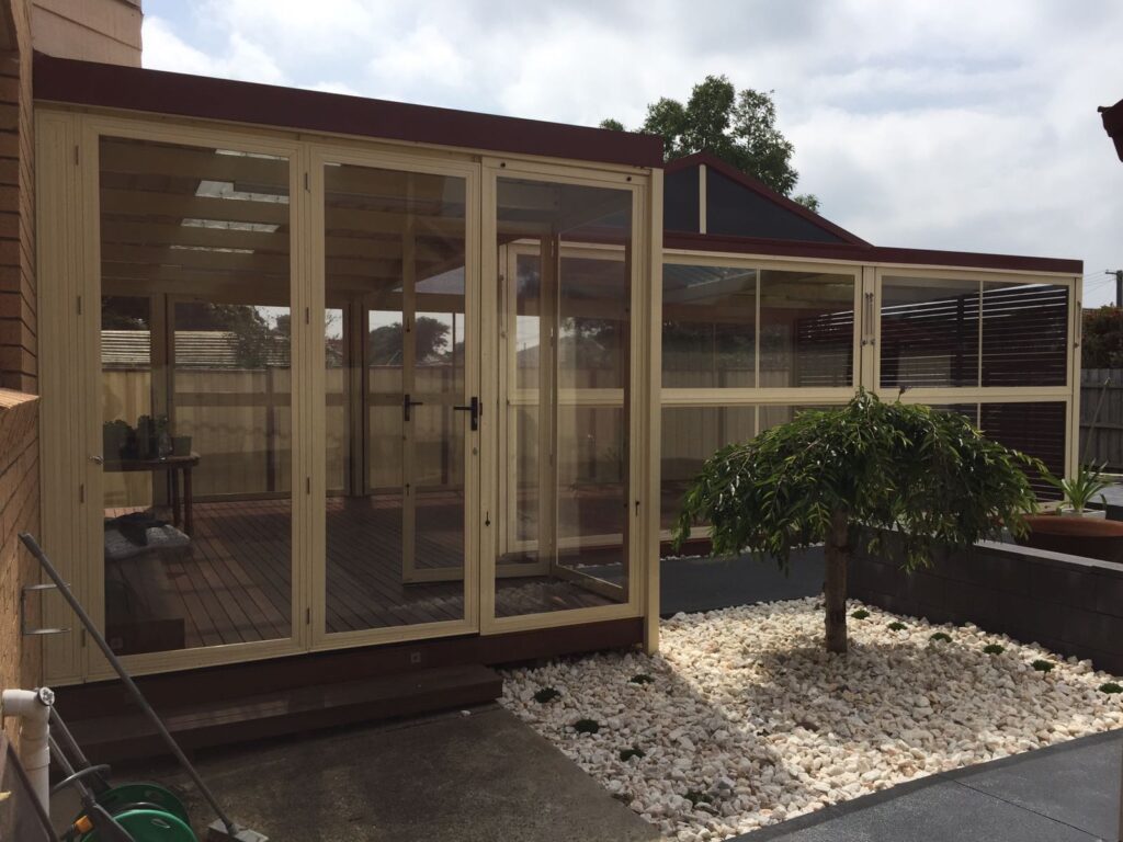 Side View of Custom Outdoor Enclosure Installation
