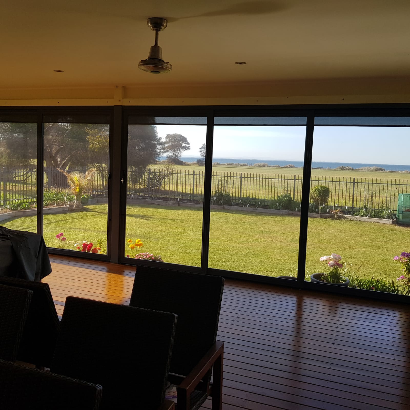 Charcoal Tinted Multi-Stack Sliding Screen Doors