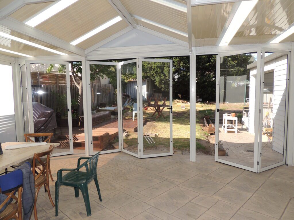 PVC Bi-Fold Screens for Outdoor Room Setup