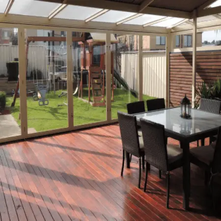 Plexiglass Enclosure with Outdoor Seating Area